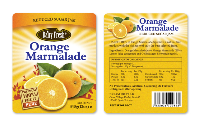 Orange Jam Label Template