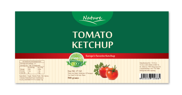 Ketchup Label Template