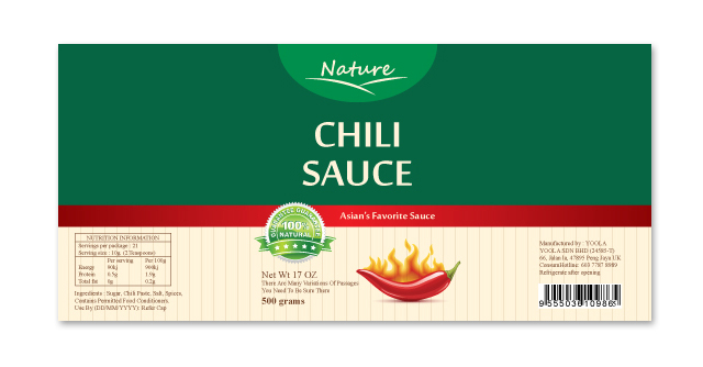 Chili Sauce Label Template