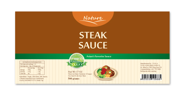 Steak Sauce Label Template
