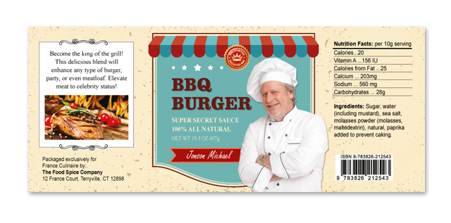 Barbecue Burger Sauce Label Template