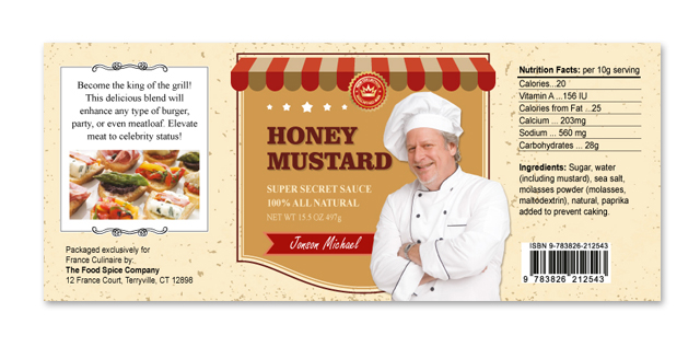Honey Mustard Sauce Label Template