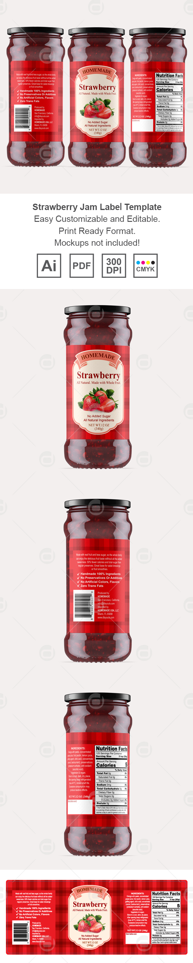 Strawberry Jam Label Template