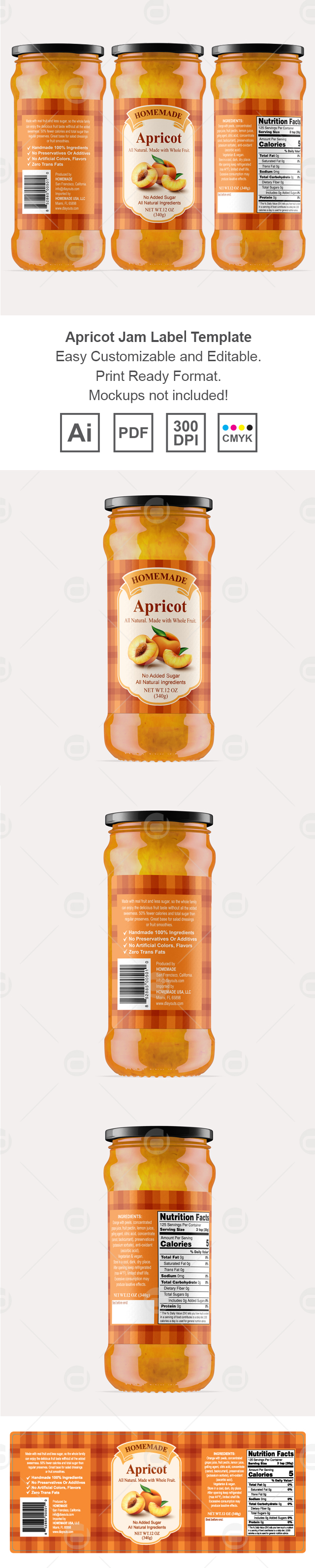 Apricot Jam Label Template