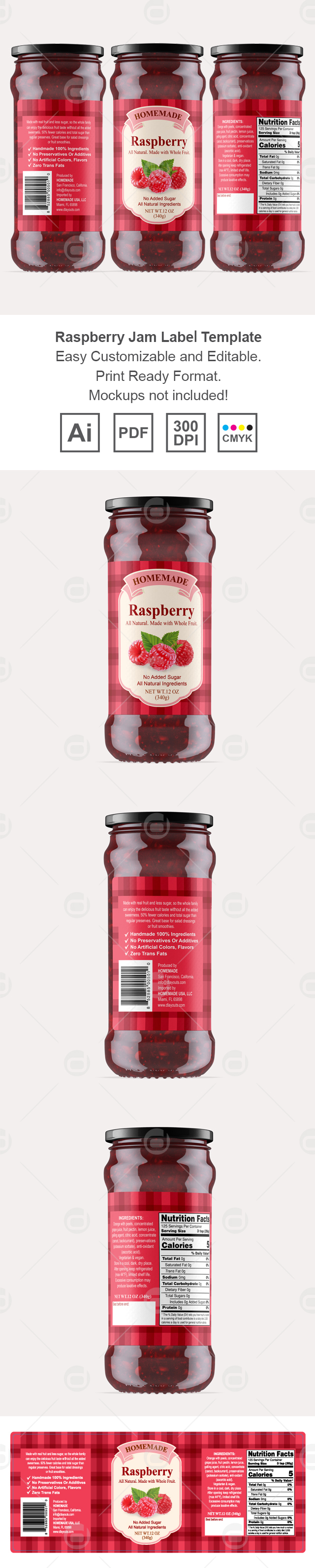 Raspberry Jam Label Template