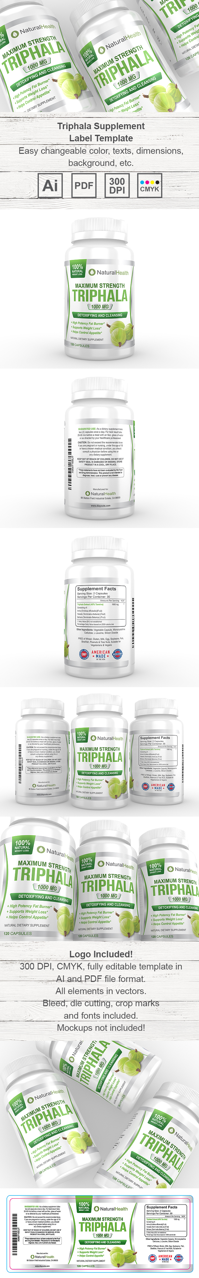 Triphala Supplement Label Template