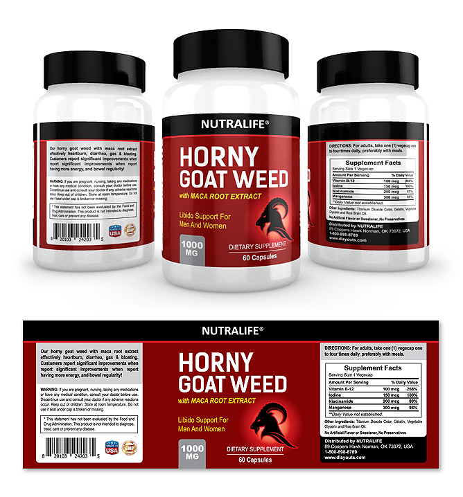 Horny Goat Weed  Supplement Label Template