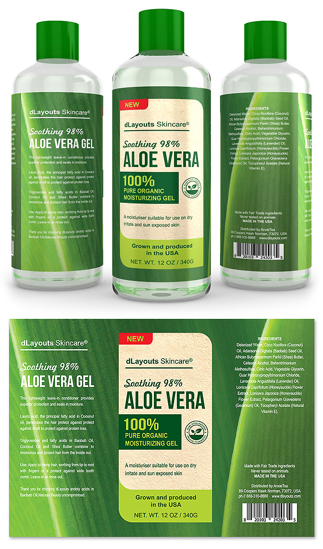 Aloe Vera Gel Label Template