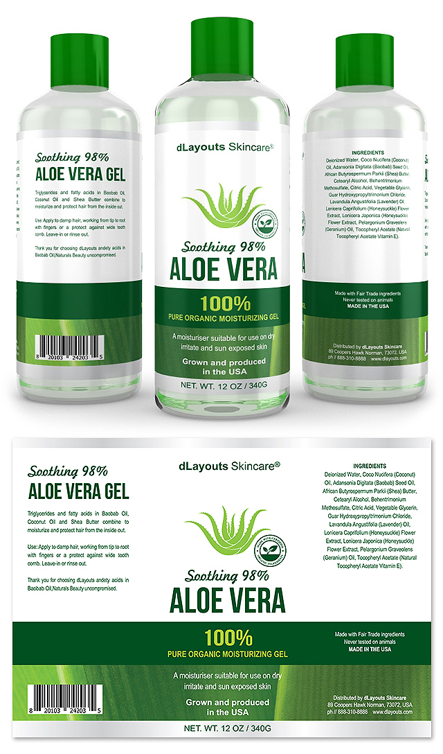 Aloe Vera Gel Label Template