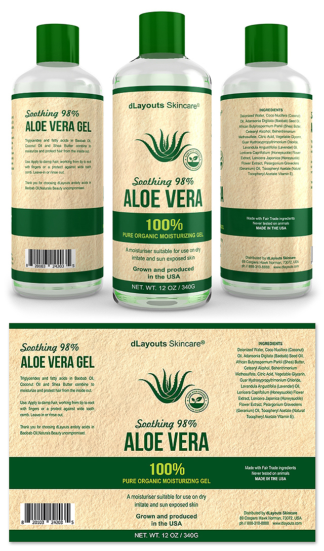 Aloe Vera Gel Label Template