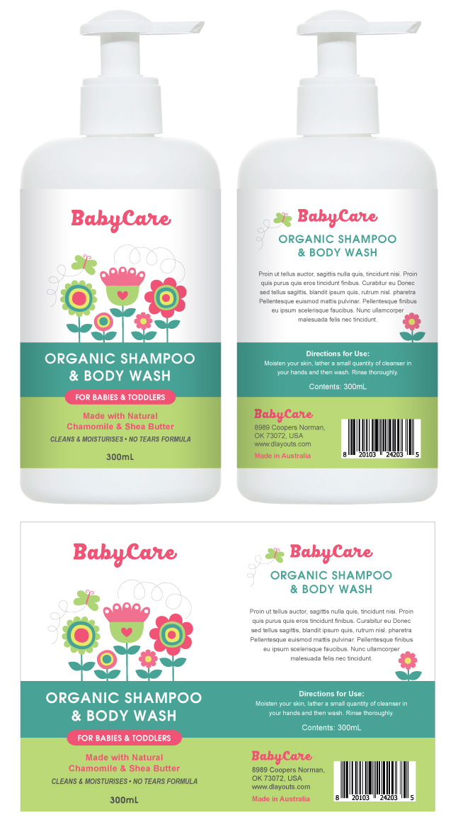 Baby Shampoo & Body Wash Label Template