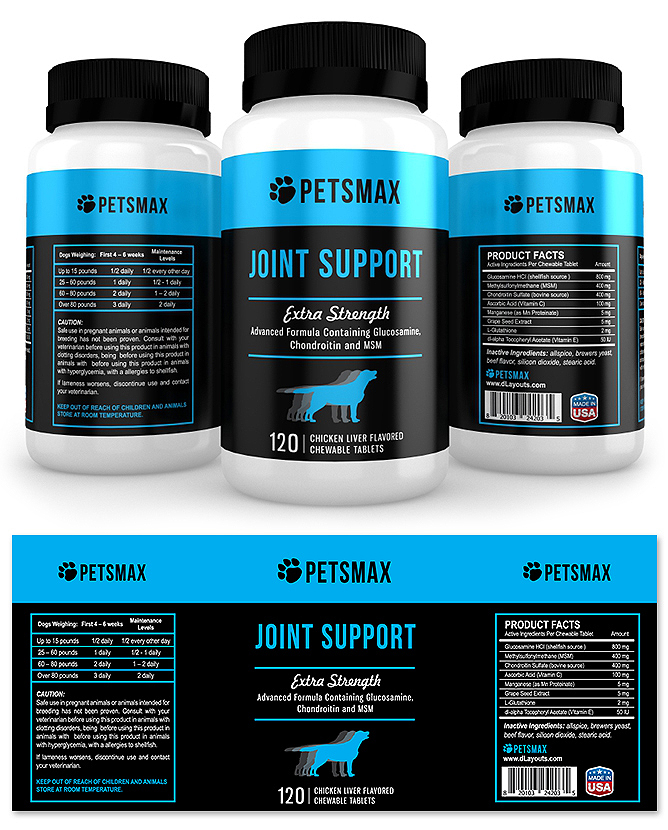 Pet Joint Support Supplement Label Template