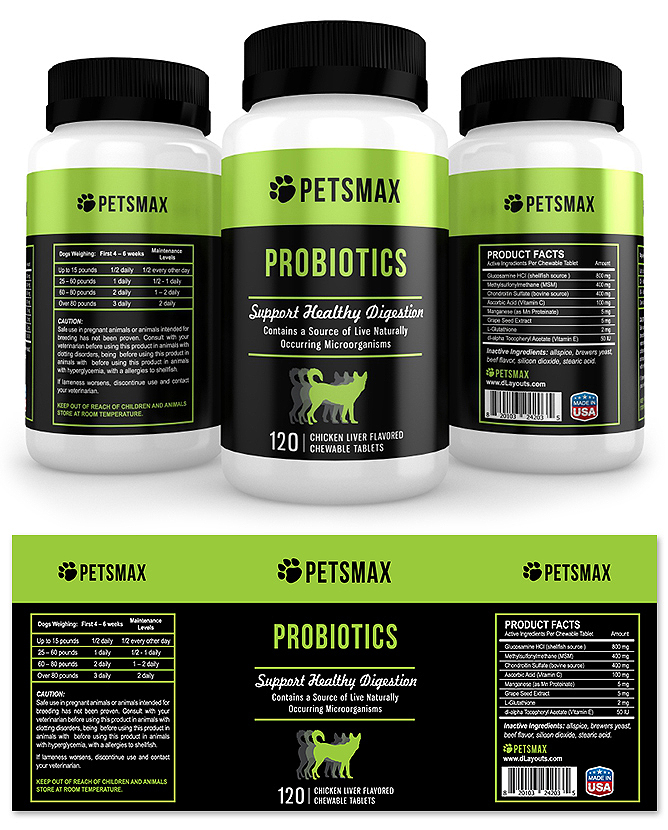 Pet Probiotics Supplement Label Template