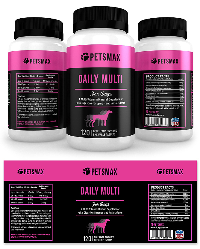 Pet Daily Multi Supplement Label Template