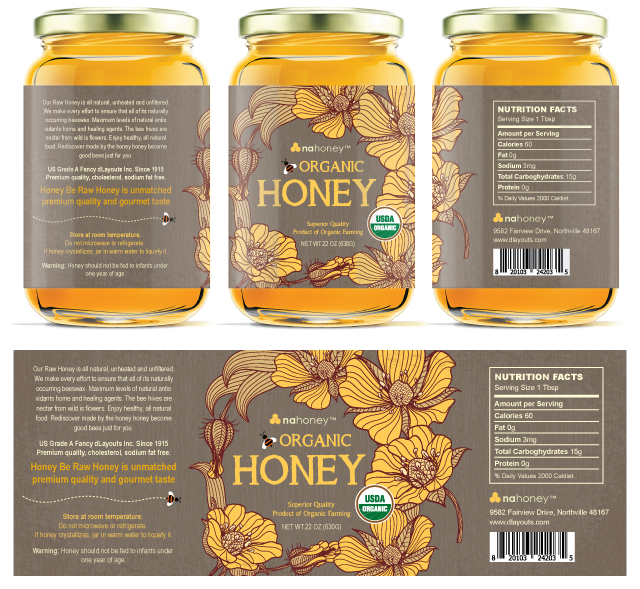 Organic Honey Labels Template