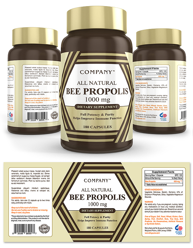 Bee Propolis Supplement Label Template