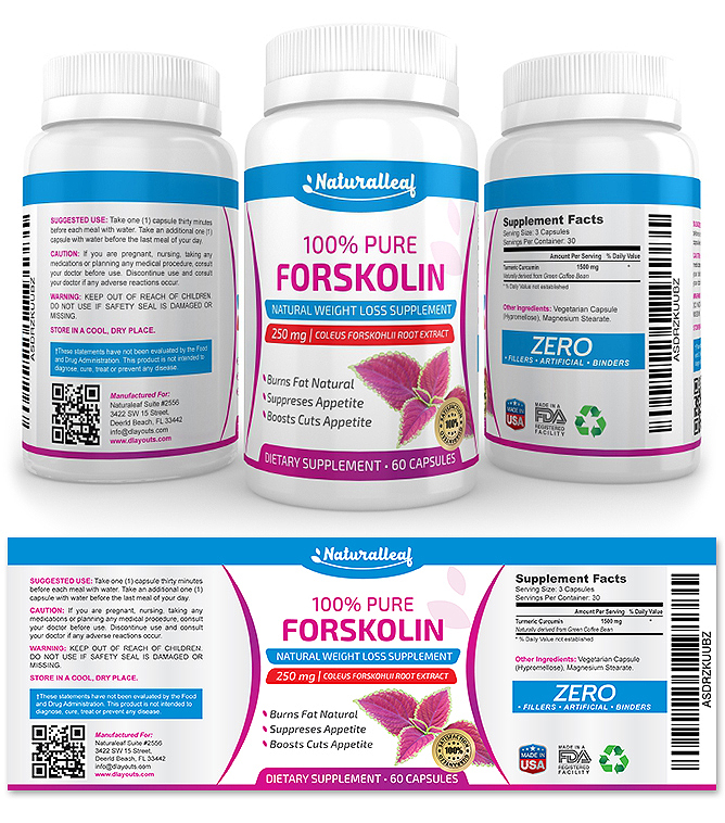 Forskolin Supplement Label Template