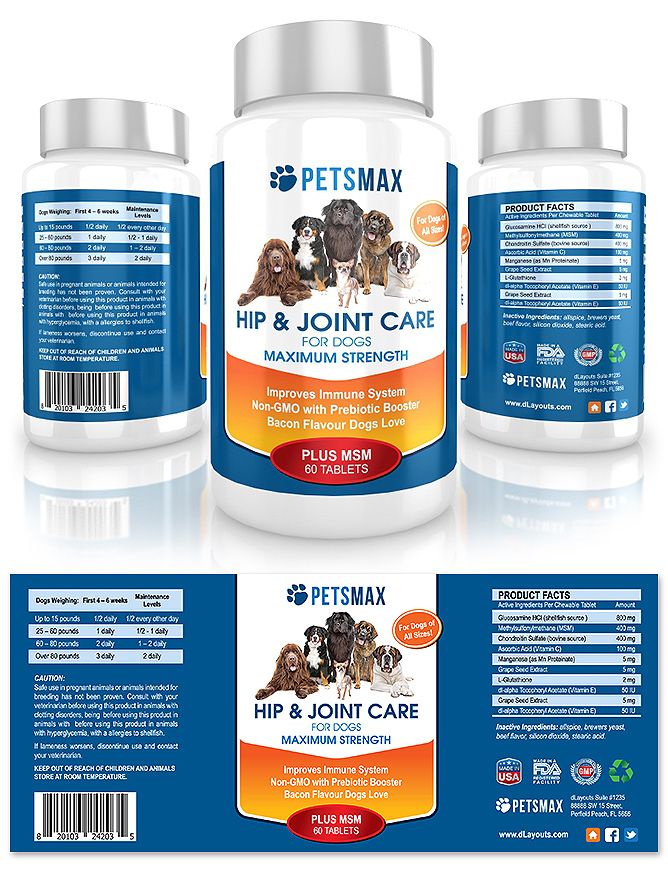 Pet Hip and Joint Supplement Label Template