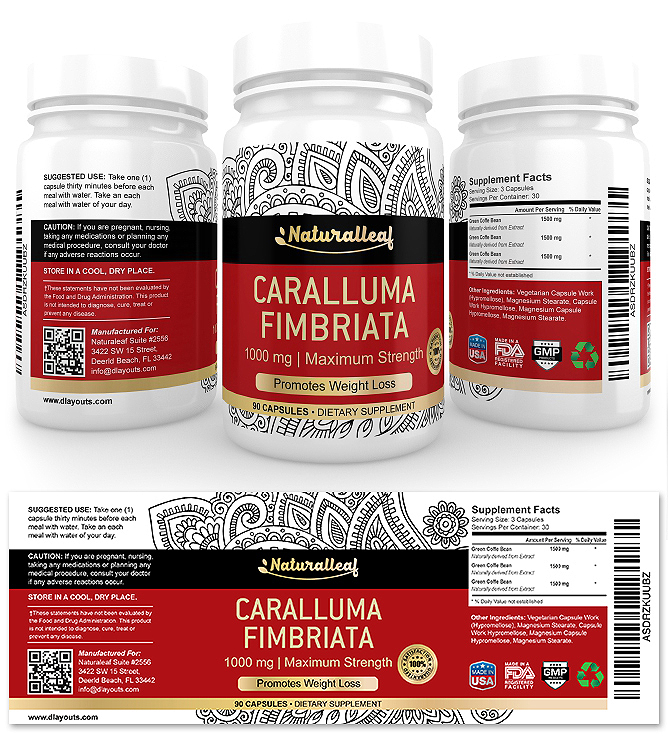 Caralluma Fimbriata Supplement Label Template