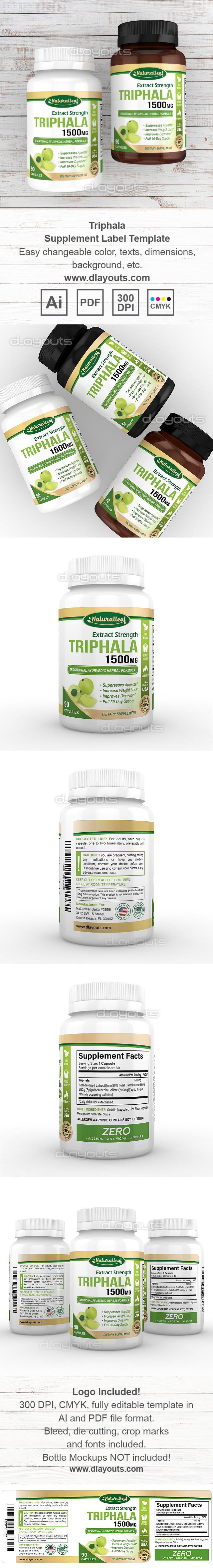 Triphala Supplement Label Template