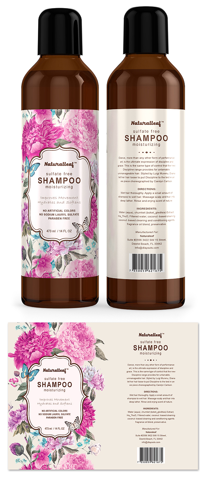 Hair Shampoo Label Template Design
