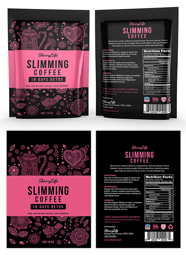 Slimming Coffee Label Template