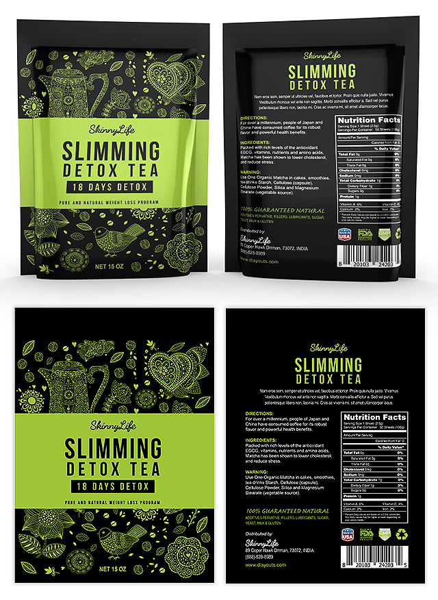 Slimming Detox Tea Label Template