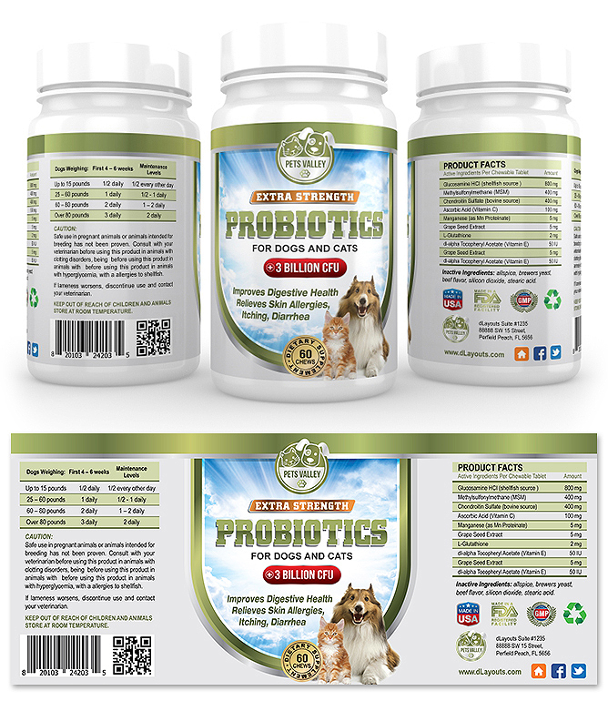 Pet Probiotics Supplement Label Template