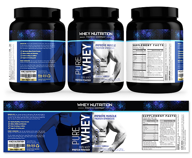 Whey Protein Sports Nutrition Vanilla Label Template