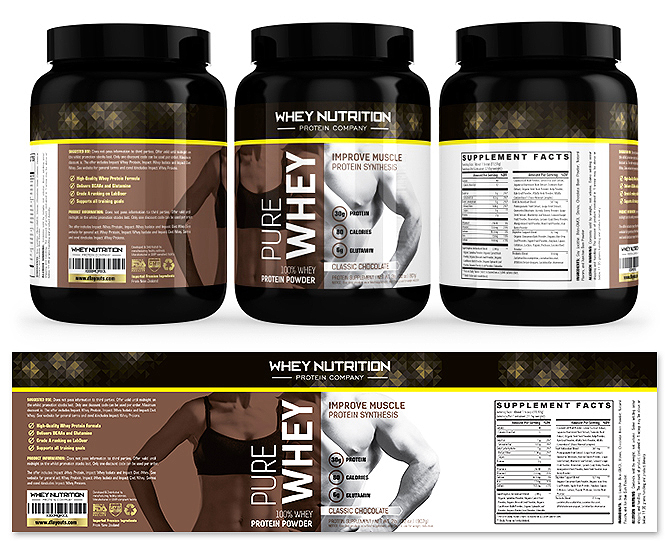 Whey Protein Sports Nutrition Chocolate Label Template