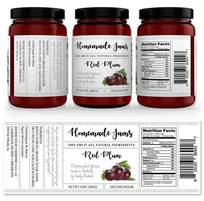 Red Plum Jam Label Template