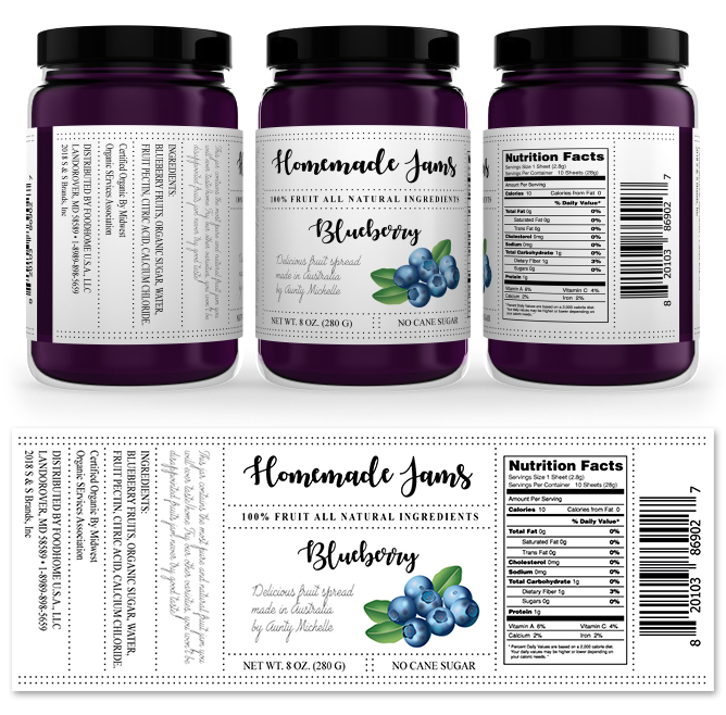 Blueberry Jam Label Template