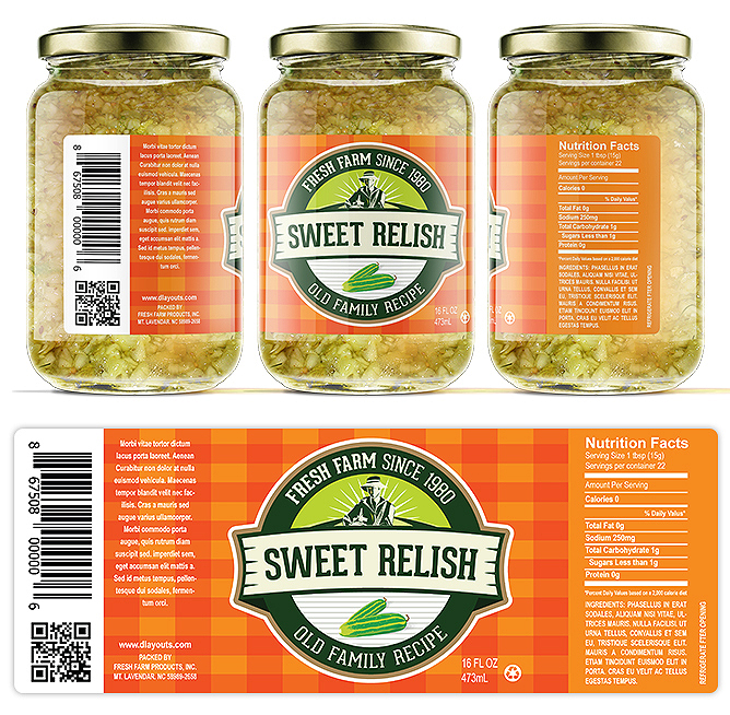 Sweet Relish Label Template