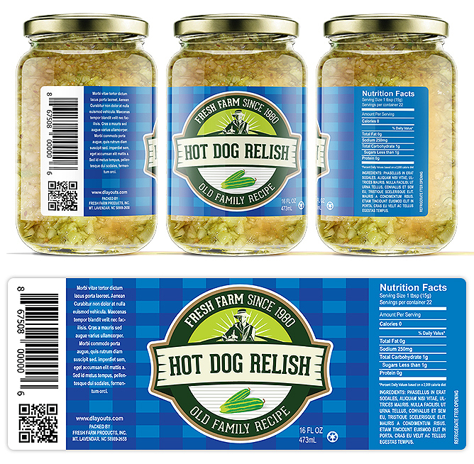 Hot Dog Relish Label Template