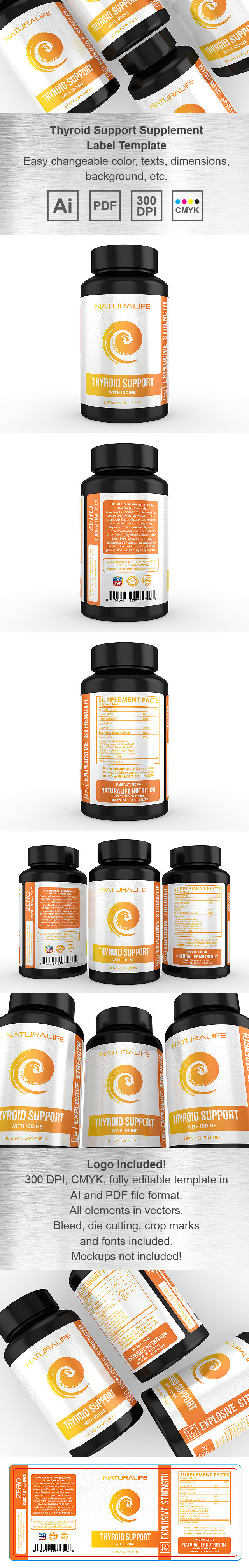 Thyroid Support Supplement Label Template