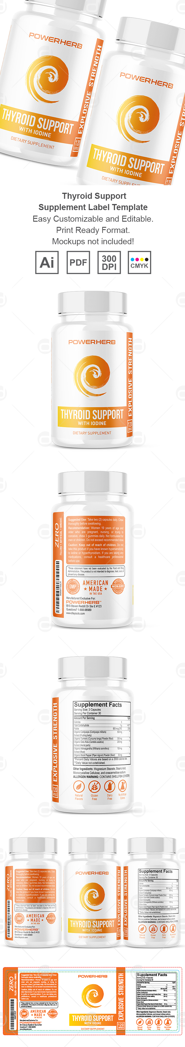 Thyroid Support Supplement Label Template