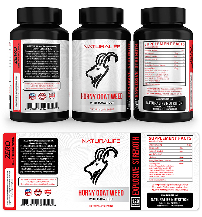 Horny Goat Weed Supplement Label Template