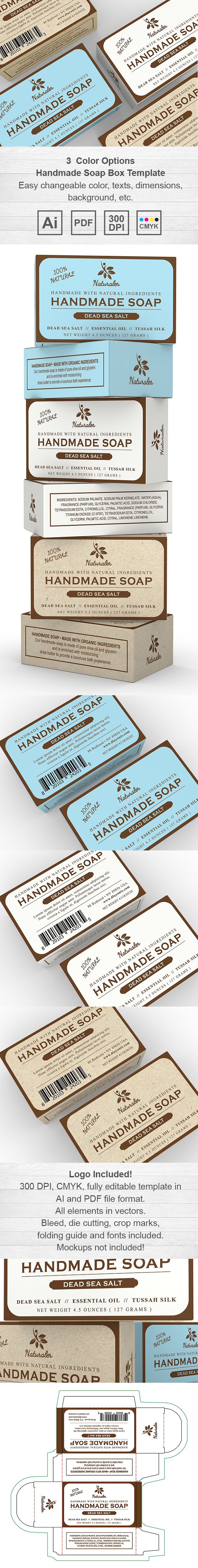 Handmade Soap Box Packaging Template