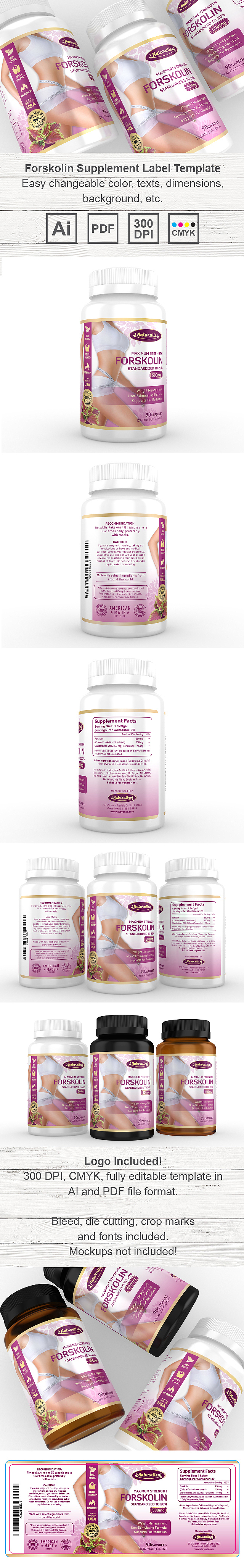 Forskolin Extract Supplement Label Template