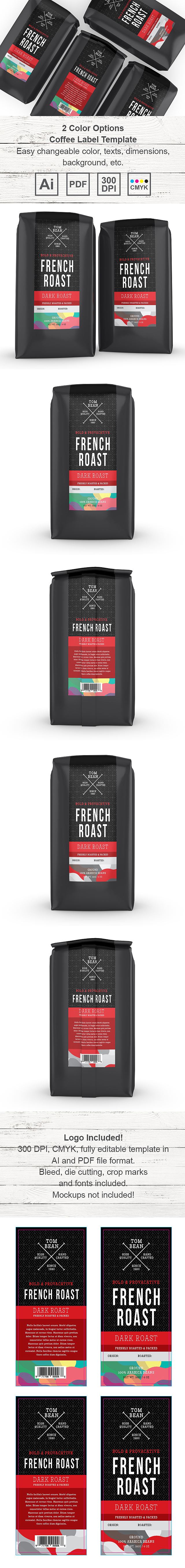 Coffee Label Template Design
