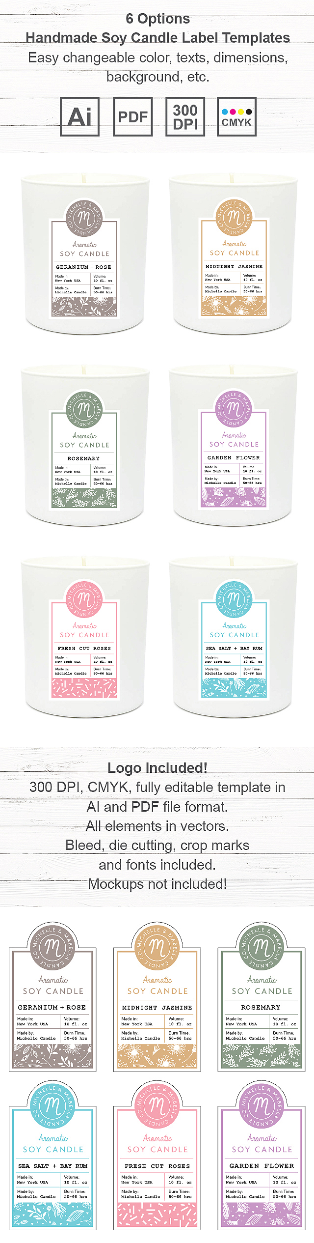 Handmade Soy Candles Label Template