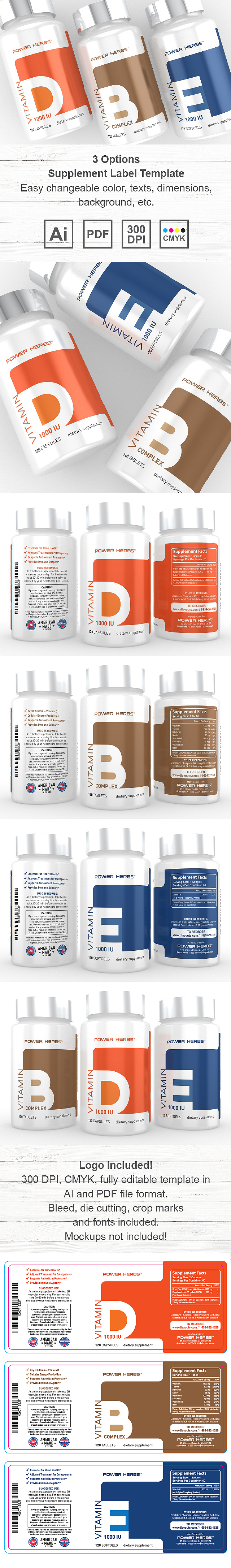 Clean Supplement Label Template