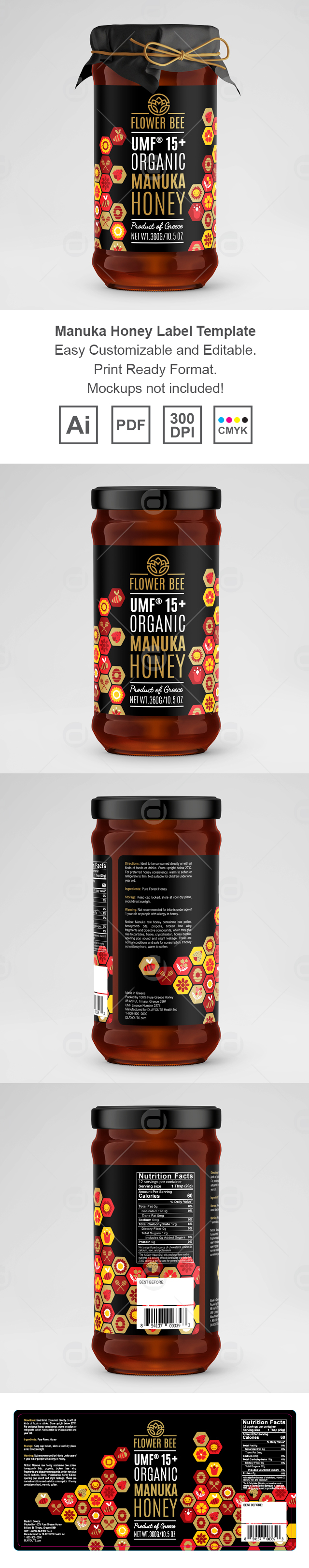 Manuka Honey Labels Template