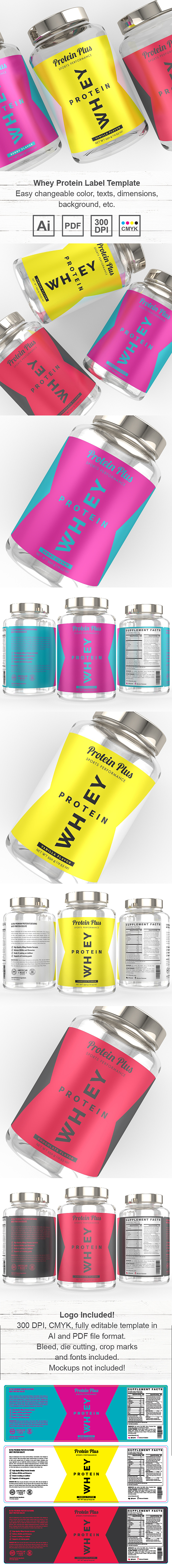 Whey Protein Powder Label Template