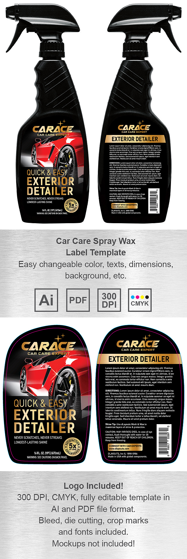 Exterior Detailer Label Template