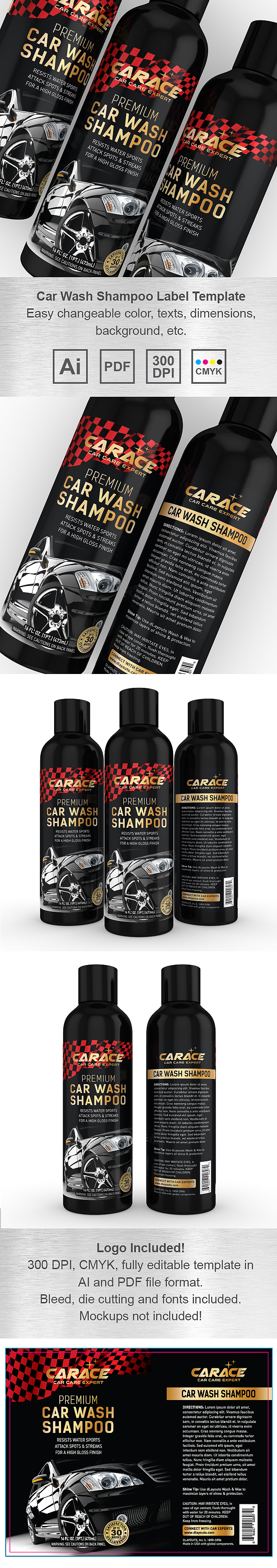 Car Wash Shampoo Label Template