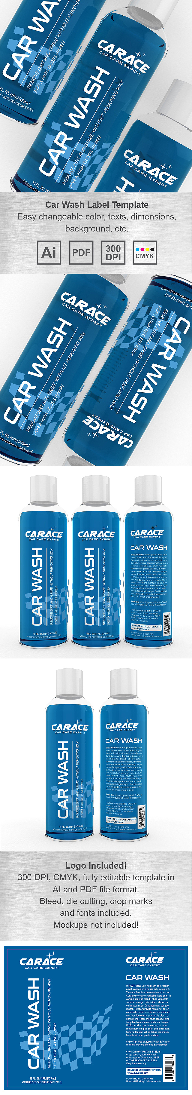 Car Wash Shampoo Label Template