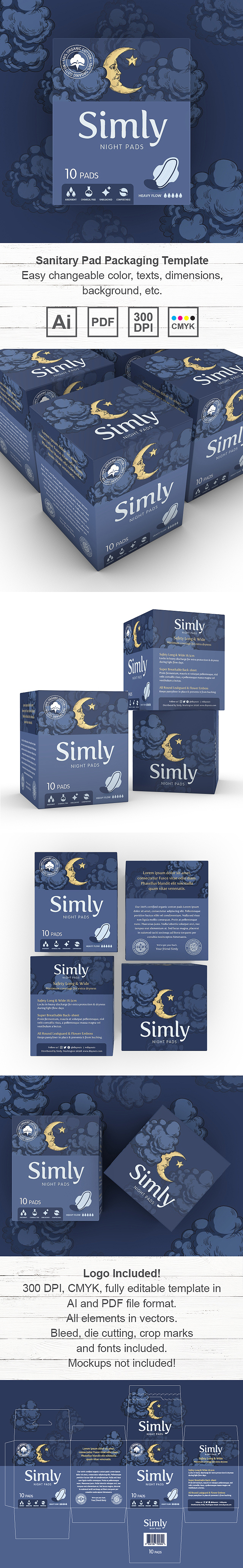 Sanitary Pad Packaging Template