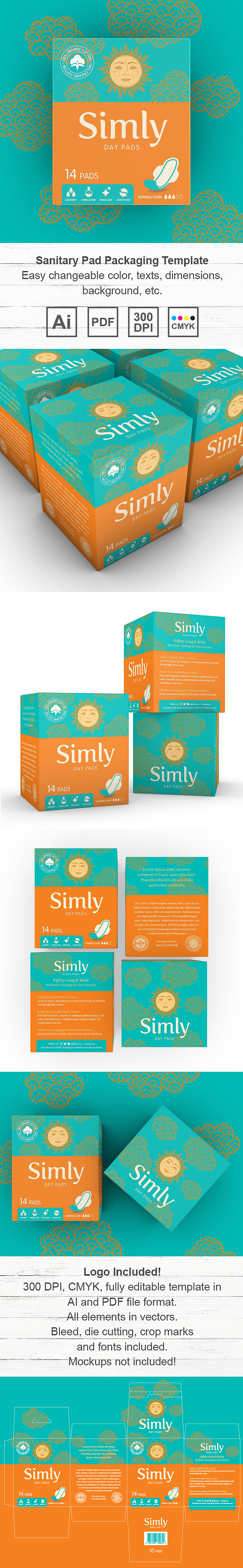 Sanitary Pad Packaging Template