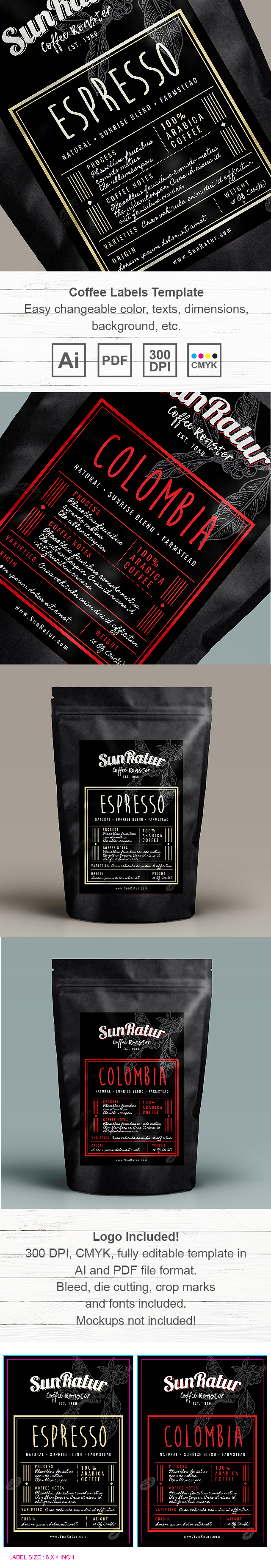 Coffee Labels Template